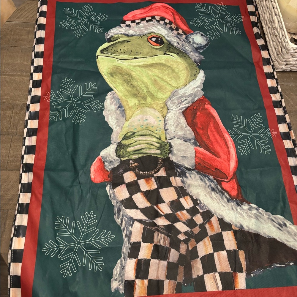 Mackenzie - Childs Christmas Frog Flag